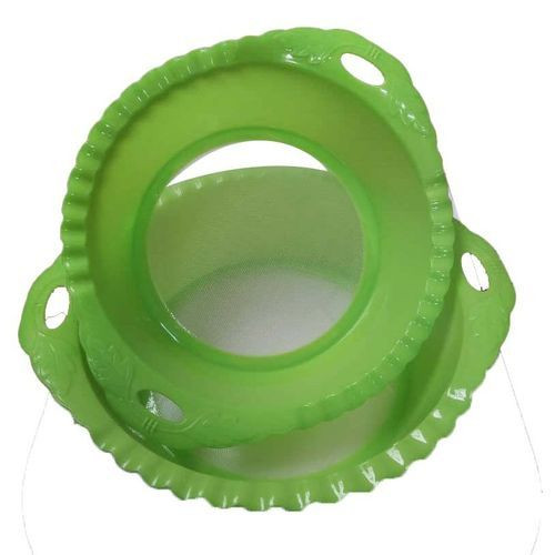 2 Round Plastic Colander Strainer Sieve-Green