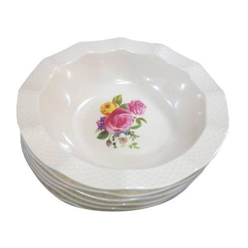 Melamine Bowl Soup Plates/Flower Varies-Cream