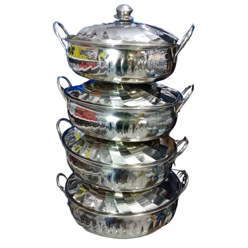 Unique 4 Stainless Steel Oval Serving Dishes With Lids