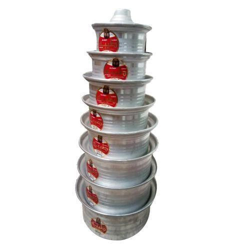 16 Pieces Original Pure Aluminium Cookware Set Saucepans With Covers-Silver