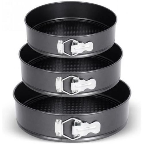 3 Pieces Set Of Non Stick Round Baking Cake Mould Pans Trays