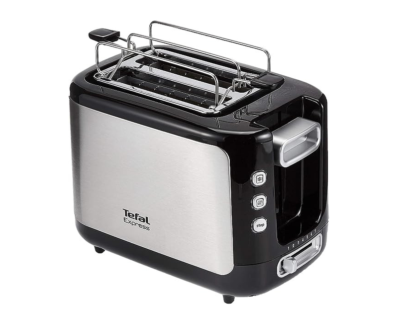 Tefal 2 Slot Express Toaster with Bun Warmer + Inox, TT365027- Black