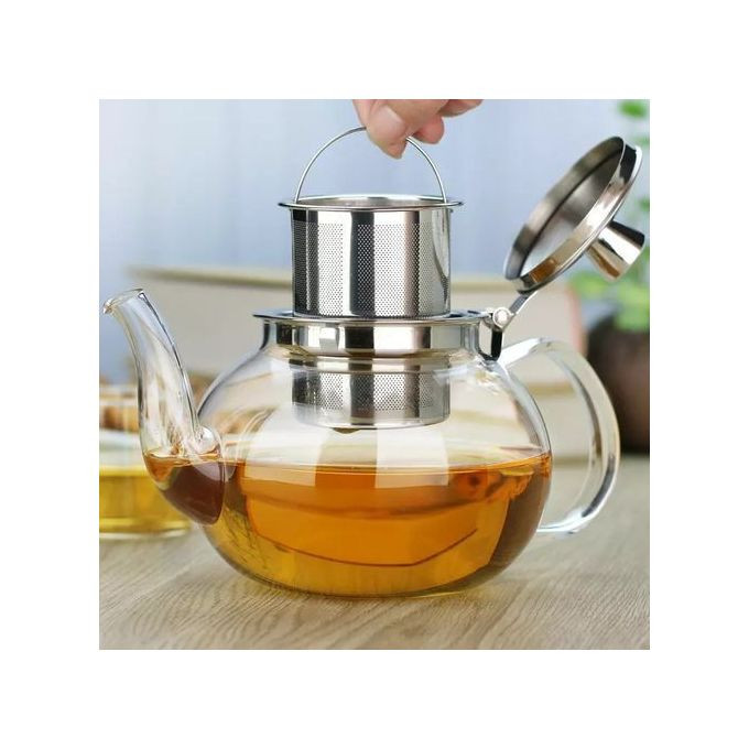600 ml Glass Kettle Teapot With Infuser Colorless