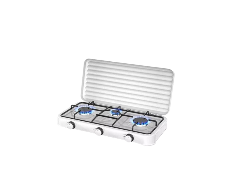 Triple Gas Hob With Lid Rosberg R51454D3 2x2.2kWh 1x1kWh 30 mbar Carbon steel - Multicolor