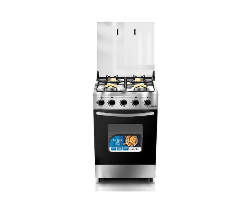 4 Burners Fully Gas Stainless Steel Gas Stove Cooker With Oven-Silver/Black
