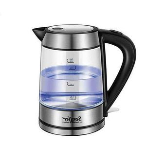 1.7 Litre Glass Electric Kettle - Silver.