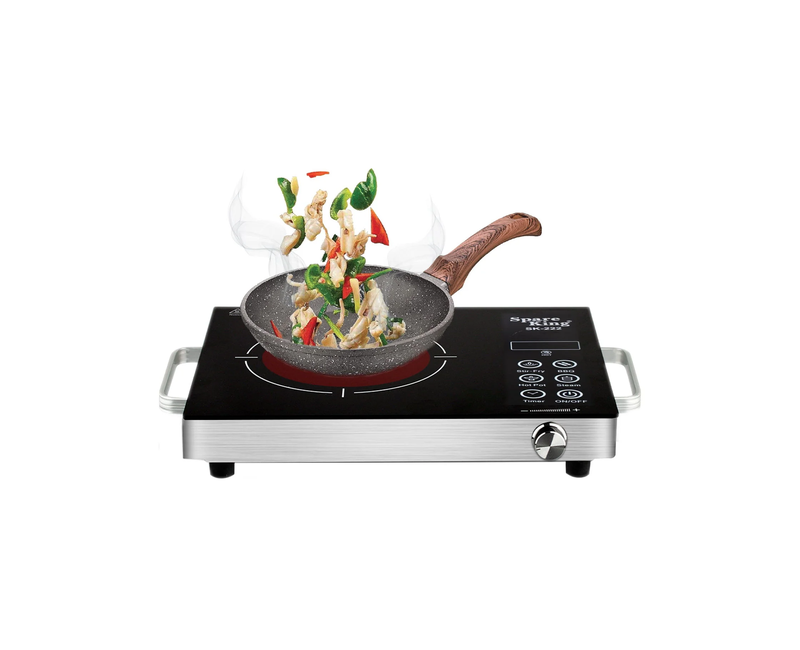 Hoffmans Electric Infrared Cooker Portable Induction Cooker With Crystal Touch Panel -Black