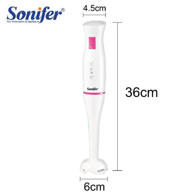 Electric Food Mixer Kitchen Hand Blender Egg Beater Vegetable Stand Blend Stainless Steel Blade - White
