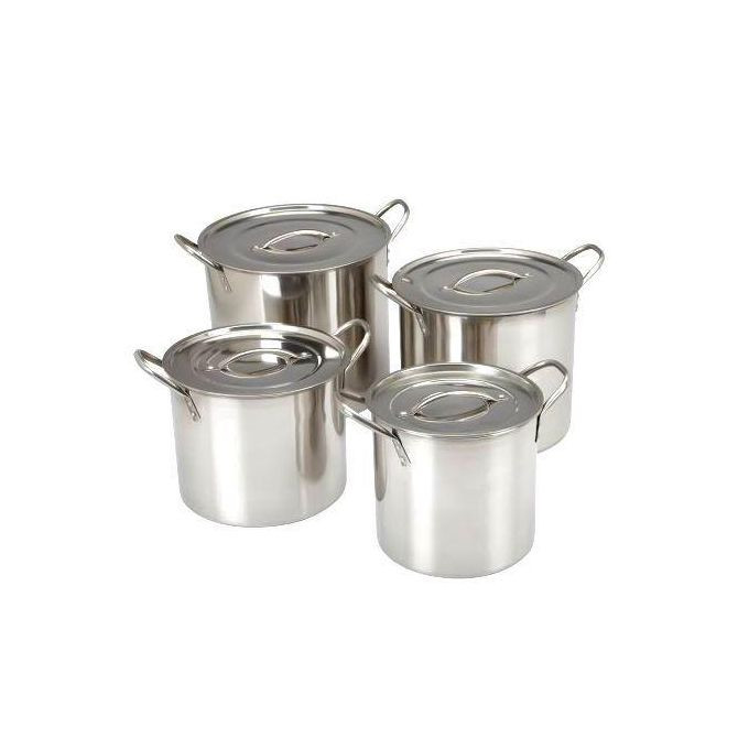 Set Of 4pc Stainless Steel Stockpot - Silver