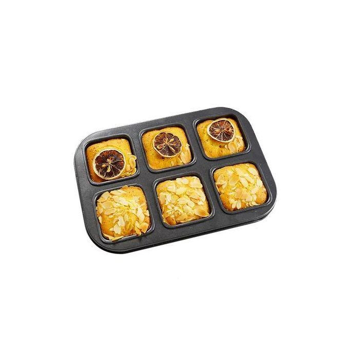 6 cavity non-stick square cake pan