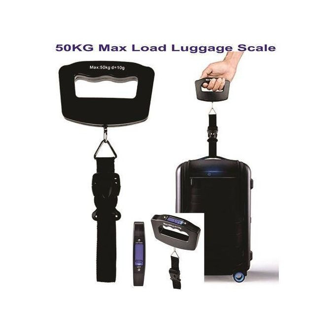 Digital Luggage Scale 110lb /50kg,With Fishing Hook/ Back-light LCD Display -Black