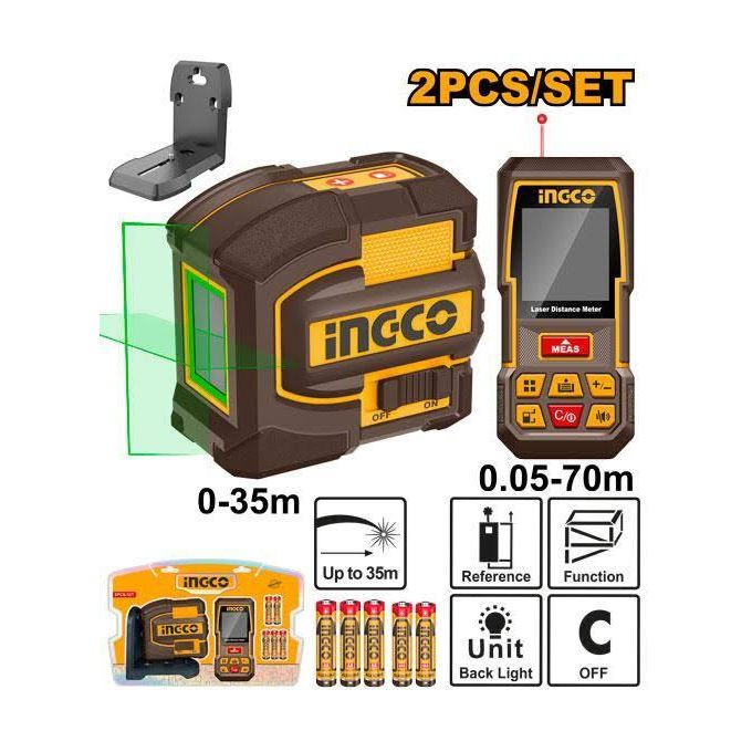 Laser Level And Distance Measuring Kit - Black
