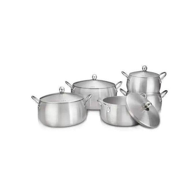 10 Pieces Of Stainless Steel Cookware Sets Pots and Pans Kitchen Cooking Saucepan Set With Handles, Dishwasher Safe