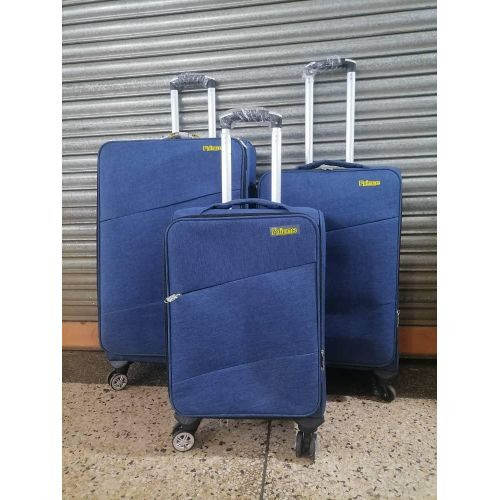 A Set Of 3 In 1 Suitcase Pure Clothes Material Durable It Has 4-Wheels Spinners Extremely Durable It Has Multiple Colours Easy To Clean And Use It's Black In Colour