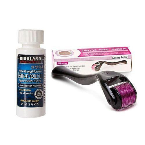 Kirkland Minoxidil Hair Growth Oil Beard Growth Oil + Derma Roller Set - 60ml