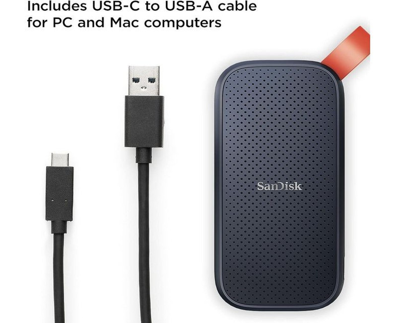 SanDisk 2TB Portable SSD - Up to 800MB/s, USB-C, USB 3.2 Gen 2, Updated Firmware - External Solid State Drive - SDSSDE30-2T00-G26- Black