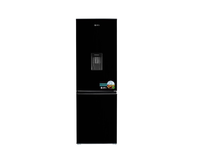 SPJ 429l Bottom Mount Refrigerator with Dispenser Black Glass