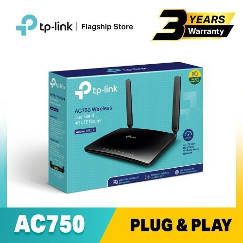 Archer MR200 AC750 3G/4G LTE Wireless WiFi Router 64 Users - Black