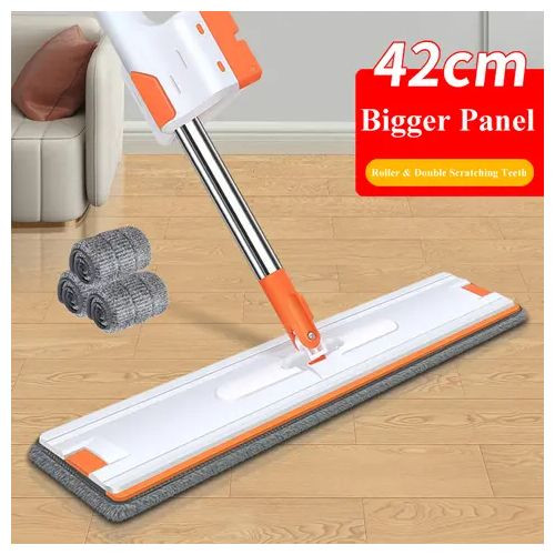 Wringing Quality Household Cleaning Mop-White/Orange