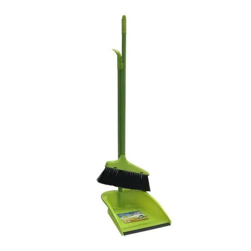 Brush For Sweeping And Dust Pan For Collecting Rubbish-Green