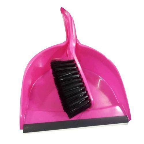 Brush For Sweeping And Dust Pan For Collecting Rubbish - Pink
