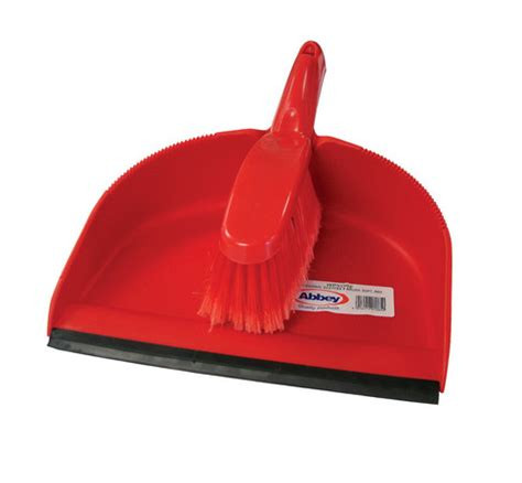 Brush For Sweeping And Dust Pan For Collecting Rubbish - Red