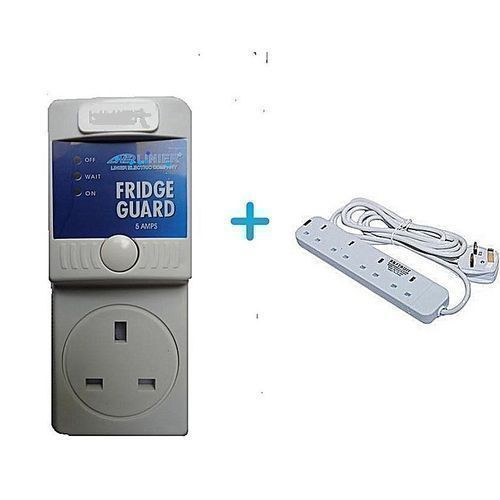 Bundle 13A Fridge Guard And 4 Hole Extension Cable - White