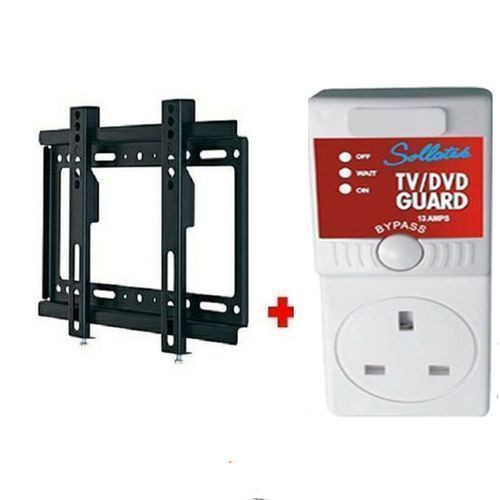 Sollatek Wall Mount LED/LCD/Plasma TV 26-63 Inches Plus TV Guard- Black