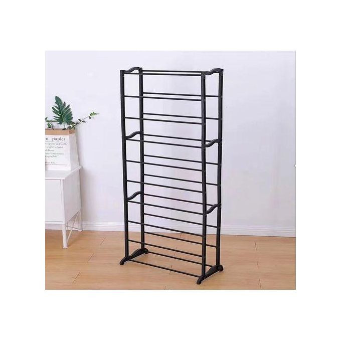10-Tier Shoe Rack, Shoe Stand, 30 Pair Shoe Rack Shoe Shelf Organizer - Black/White..