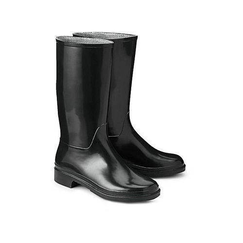 Waterproof PVC Rain Gumboots Garden Farm Boots - Black black