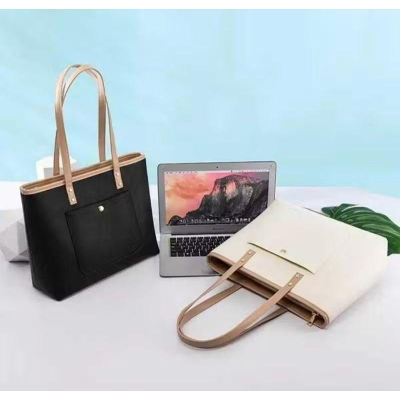Laptop Handbags Ladies Laptop Tote Bag Shoulder Bag 14 Inch - Black