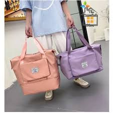 Ladies Travel Luggage Handbag Tote Bag Shoulder Duffel Bag - Purple