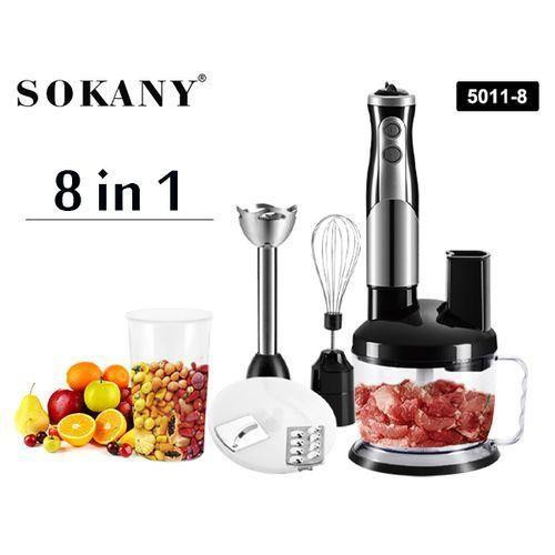 8-in-1 Multifunction Electric Blender Food Juice Maker Meat Grinder Egg Beater Vegetable Stand Hand Blender For Kitchen - Black
