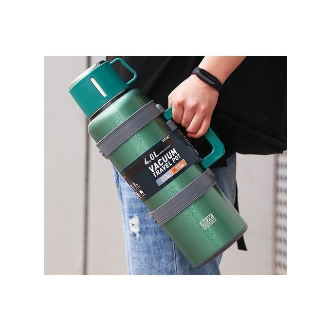 Hot & Cold Stainless Steel Vaccum Insulated 4L, 72 Hour Flask - Blue,Grey,Green
