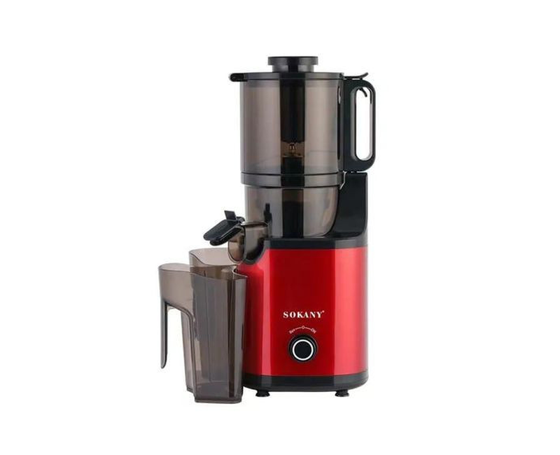 Commercial 140 mm Big Mouth Cold Press Juicer Machines Blender, Orange Citrus Fruit Vegetable Juice Hydraulic Slow Masticating Juicer Extractor Self Feeding for Batch Juicing, BPA Free For Cafe Home -Multicolor Sokany