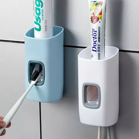 Toothbrush and toothpaste dispenser and holder
