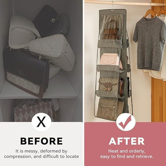 2 Pieces Basket for Storage with Metal Frame & Handle, Space Saver Wardrobe Bin Box Organizer - gray
