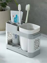 1 Cup Toothbrush Holder - gray and white