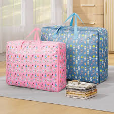 1 Piece Storage Bag for Duvets, Bed Linen, Clothes with Zip, Clothes Storage, Clothes Bag, Bedding, Protective Bag - Pink/Blue