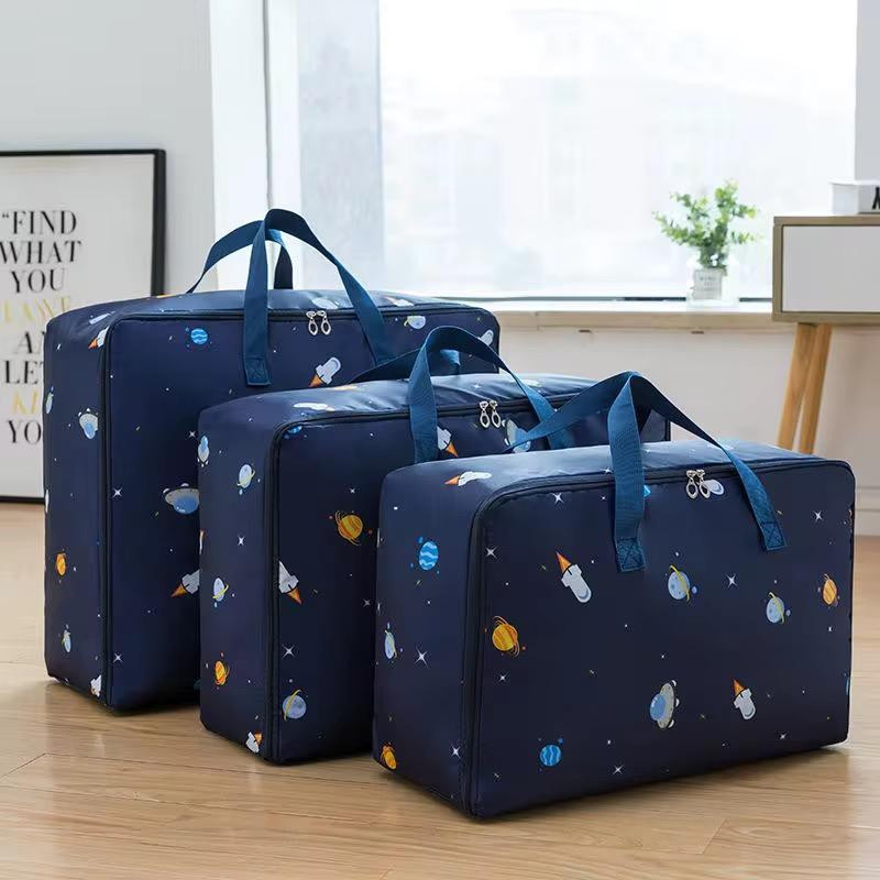 1 Piece Storage Bag for Duvets, Bed Linen, Clothes with Zip, Clothes Storage, Clothes Bag, Bedding, Protective Bag - Blue