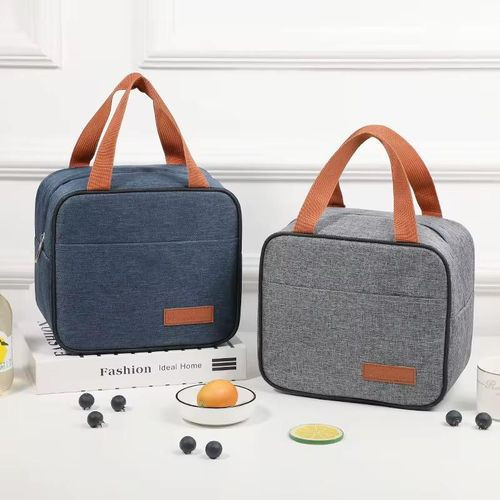 Insulated Lunch Bag Lunch Box - gray , navy