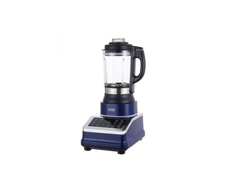 1.75L Commercial Waterproof Non-slip Juicer Breaker Nutrition Food Processor with 304 Stainless Steel Blade 6 Sheets 1m Pure Copper Wire 2 Pin VDE Plug- Blue Winningstar