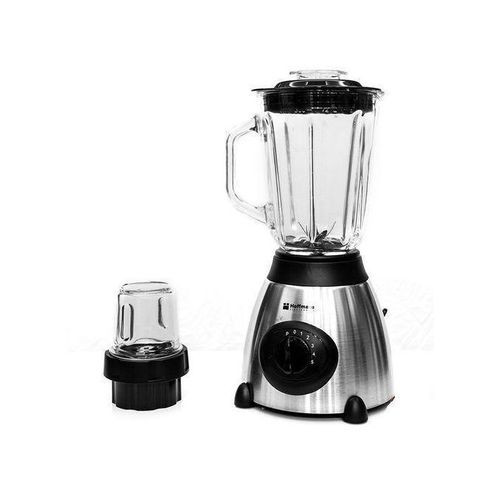 Hoffmans 1.5L Juice Blender 2 in 1 Glass With Mill Grater - Silver