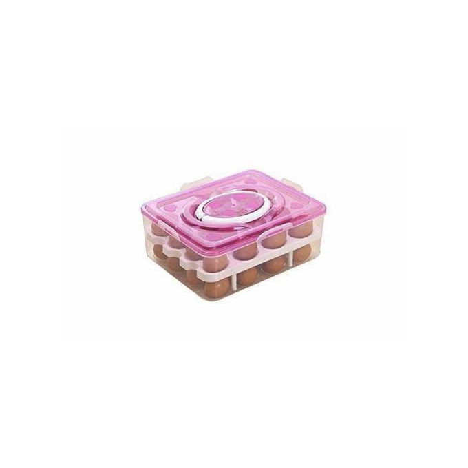 Eggs Tray Storage Container 32 Grid - Green Blue Pink