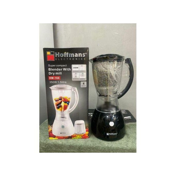 Hoffmans 1.5L Blender With Dry Mill White, Black