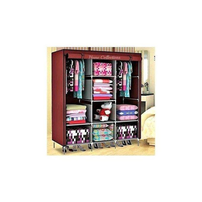 3 Column Cloth Frame - Maroon, Not Assembled.