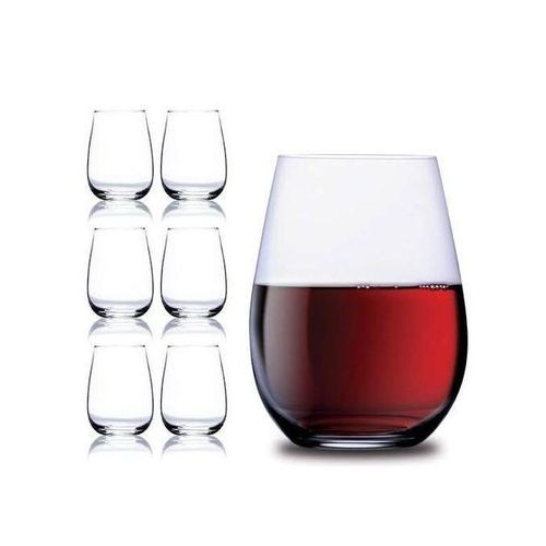 6 Pieces Concave Shaped Drinking Glasses-Transparent