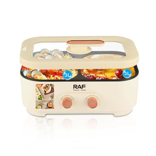 RAF Multifunctional Electric Hot Pot Cooker And Steamer 6L - Cream