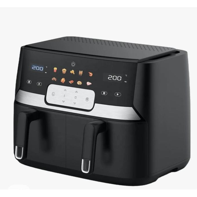 12L Air Fryer With 2 Independent Baskets - Black