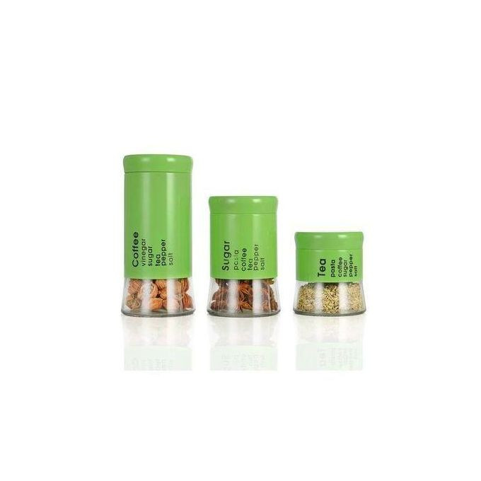 3 Piece Sugar Bowl Food Storage Canister Set - Mulit colour